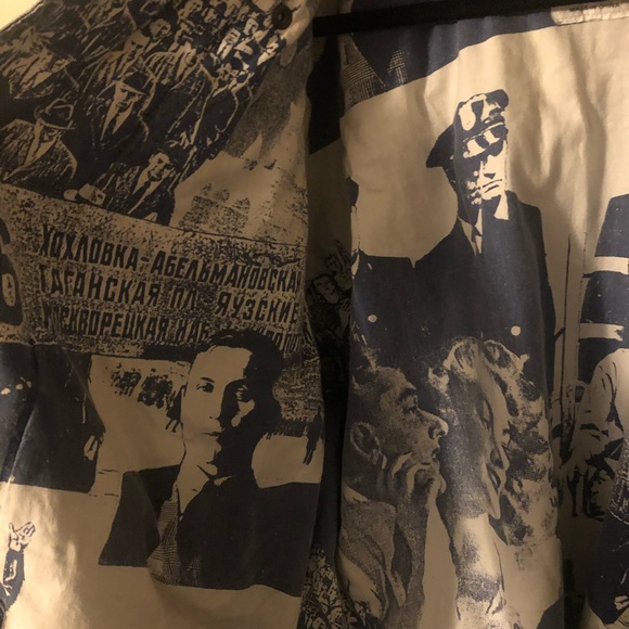 Denim jacket with unique print size L Michael sloane vintage - Picture 4 of 5